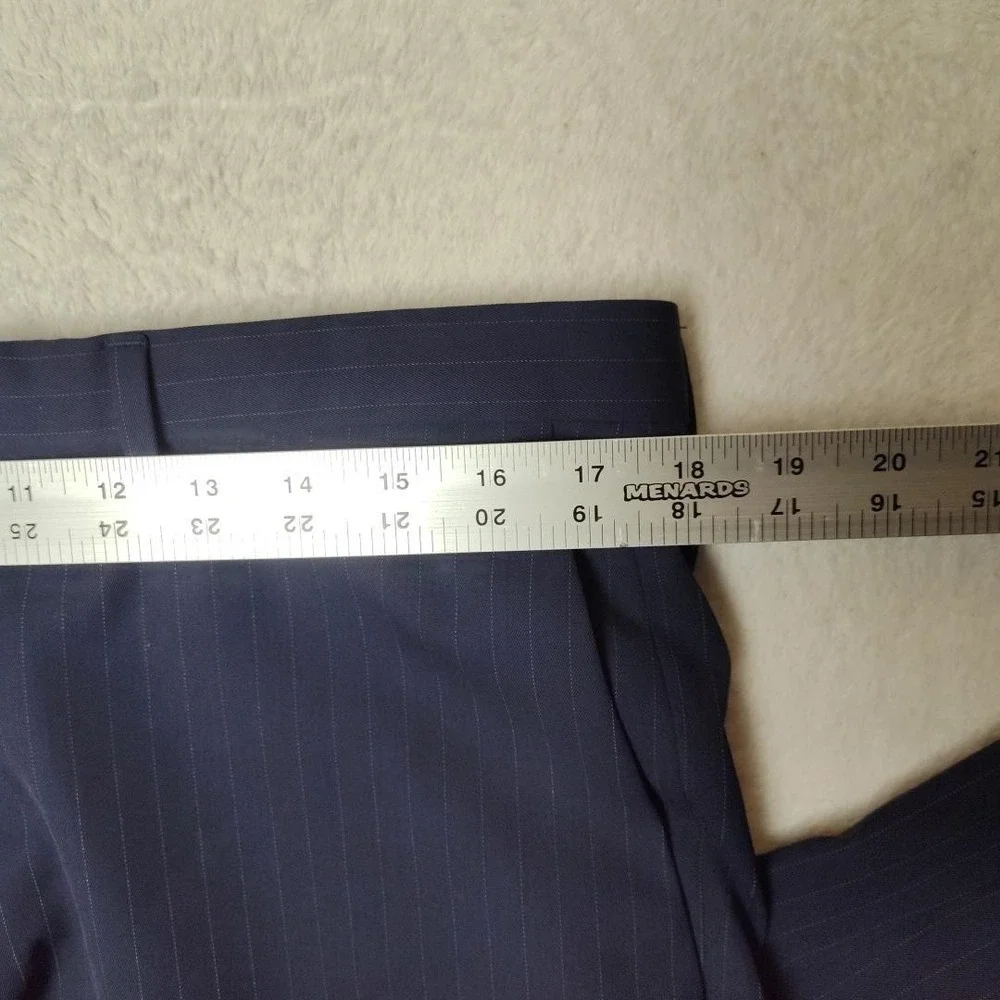 Banana Republic Pants Men 34x32 Blue Striped Marzotto 130s Wool Dress Slack HOLE